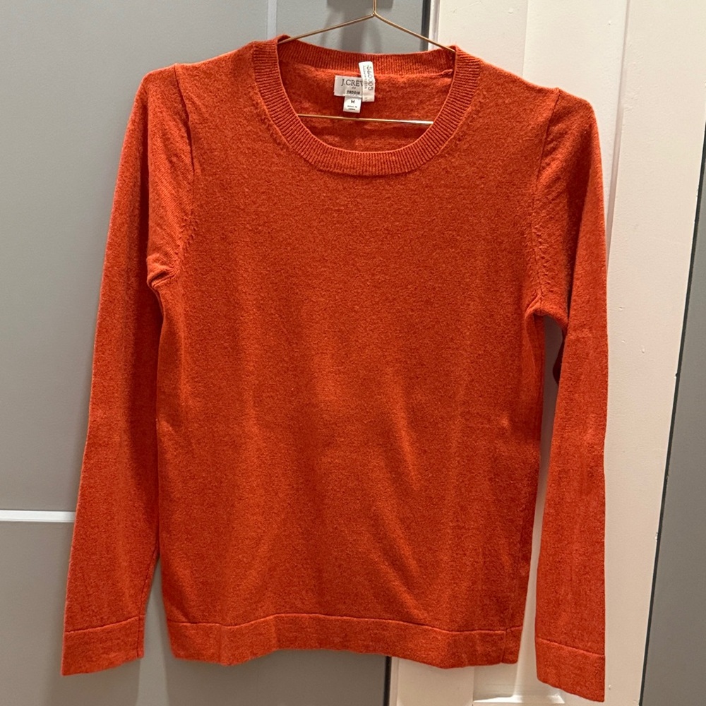 J.Crew Orange Sweater - Cotton & Wool Blend